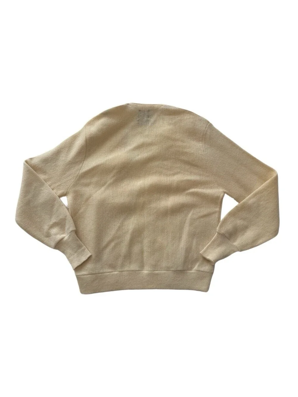 Vintage Arnold Palmer 100% Virgin Wool Cardigan Sweater Beige Size L USA